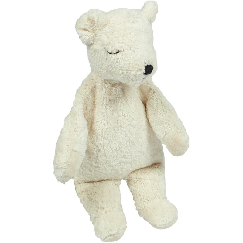 Peluche Bouillotte Ours Polaire Endormi Coton Bio 30 cm Senger® -