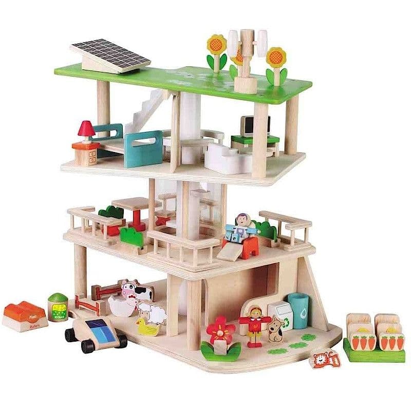 Maison de poupée en bois écologique & durable EverEarth® - Jouets en