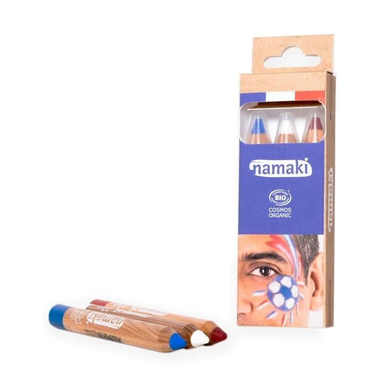 Kit 3 Crayons de Maquillage Enfants Supporter France Bleu Blanc
