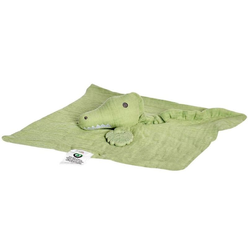 Doudou Plat Lange Teether de dentition Crocodile Coton bio &