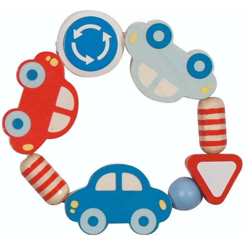 Hochet flexible Perles en bois Petites voitures Goki® - Jouets Bébé