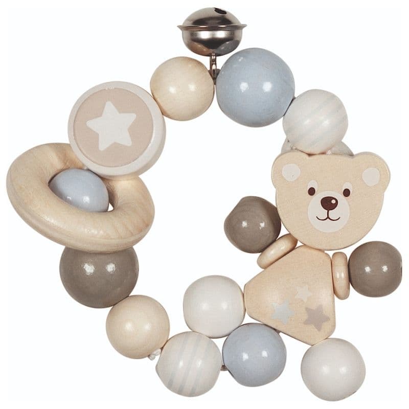 Hochet Grelot & Perles en bois Ourson Goki® - Jouets Bébé