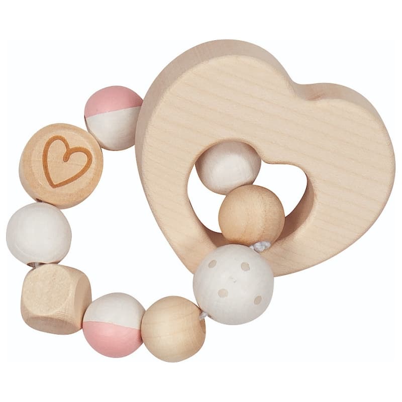 Hochet flexible en bois perles & Cœur Goki® - Jouets Bébé
