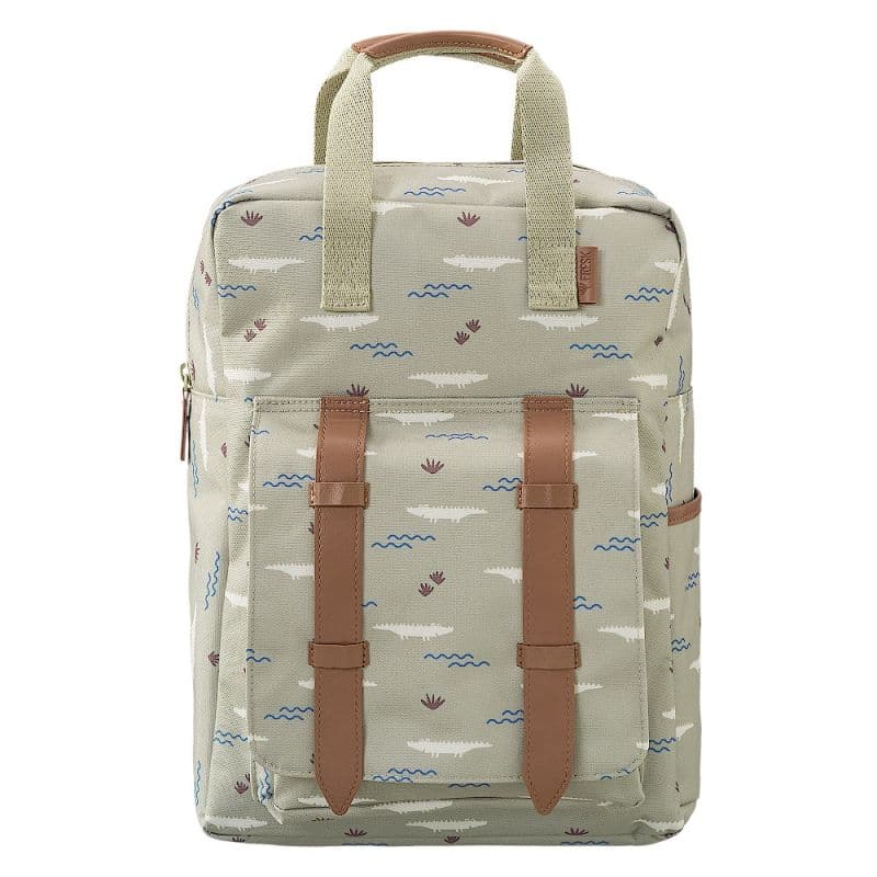 Sac à dos Cartable maternelle Vert motif Crocodile Fresk® - Cartable