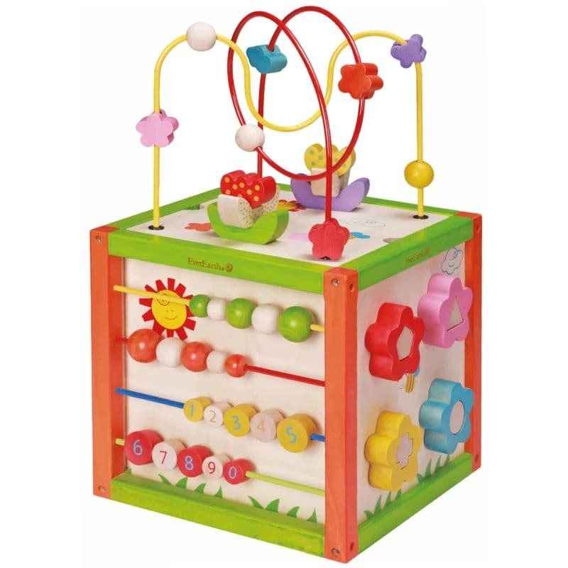 Jouet cube d'éveil bébé en bois Garden EverEarth® - Jouets bois