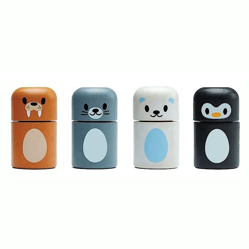 Set 4 Animaux de l'Arctique à associer Plantoys® - Jouet bébé en bois