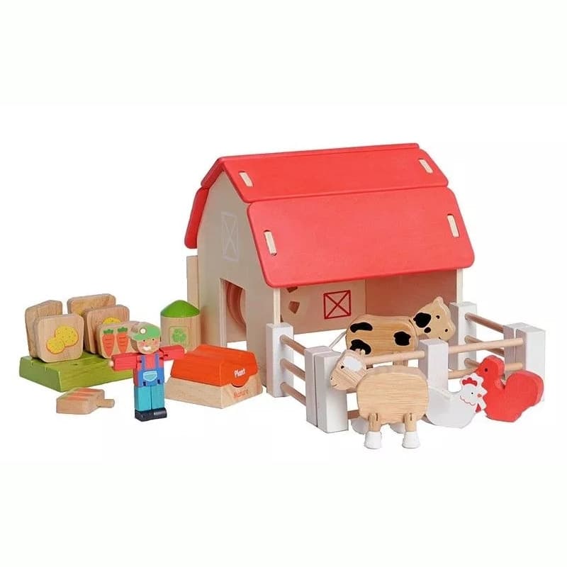 Jouet en bois Ferme Ecologique avec animaux EverEarth® - Jouets bois