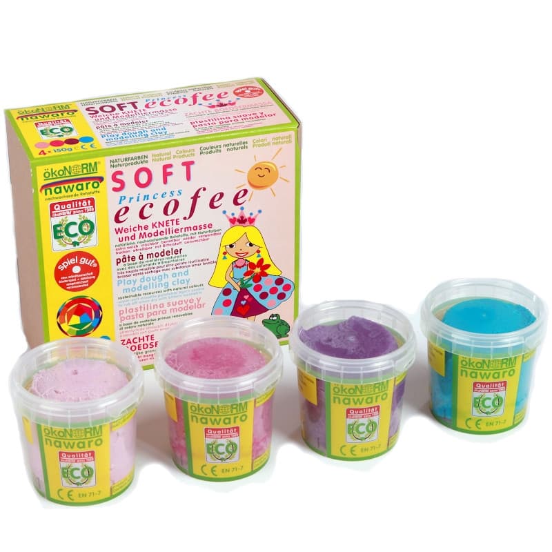 Pâte à modeler 'Eco Princess' ÖkoNorm NaWaRo 4 pots RRVB Certifié OKO