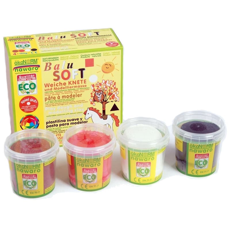 Pâte à modeler 4 pots Couleurs d'automne ÖkoNorm NaWaRo Certifié OKO