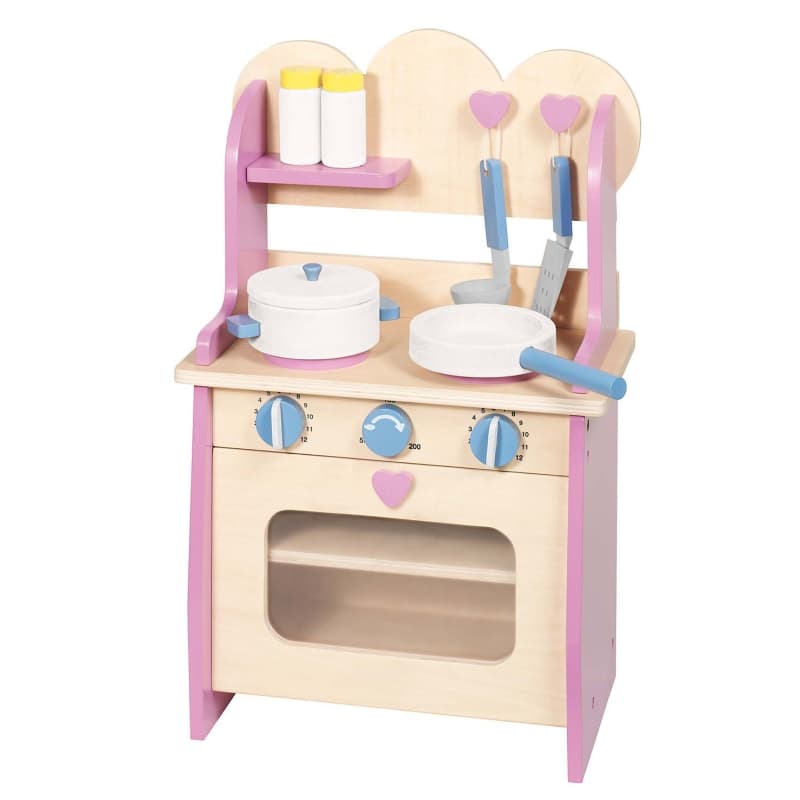 Dinette Kitchenette en bois rose Goki - Jouets en bois