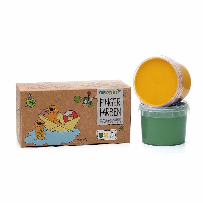 Peinture à Doigts 2 pots 120g Vert Jaune Neogrun® Nori - Peinture e