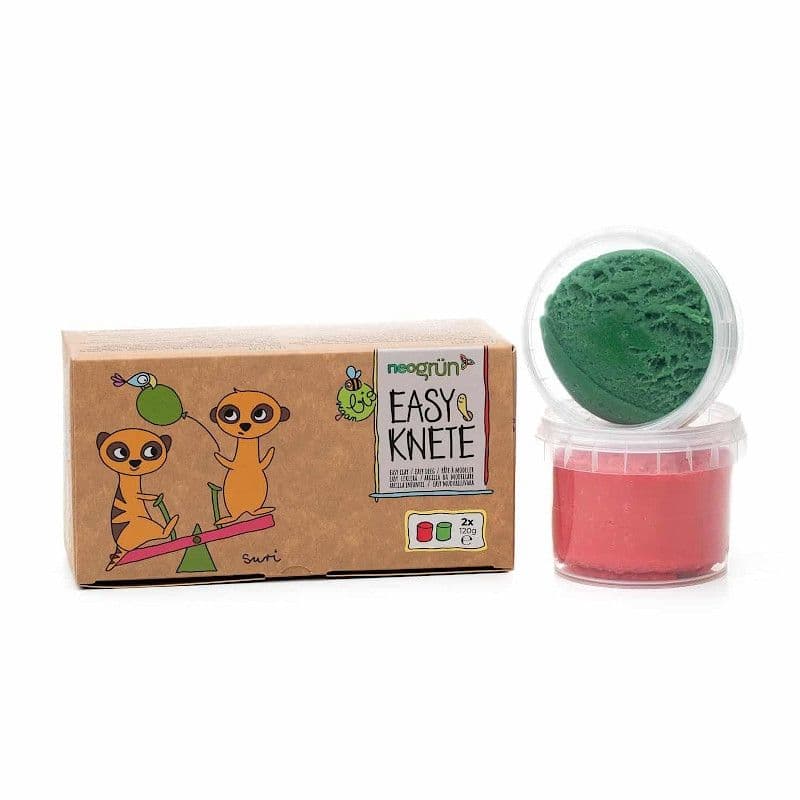 Pâtes à modeler Bio Vegan 2 pots 120g Rouge Vert Neogrun® Suri - Pâ