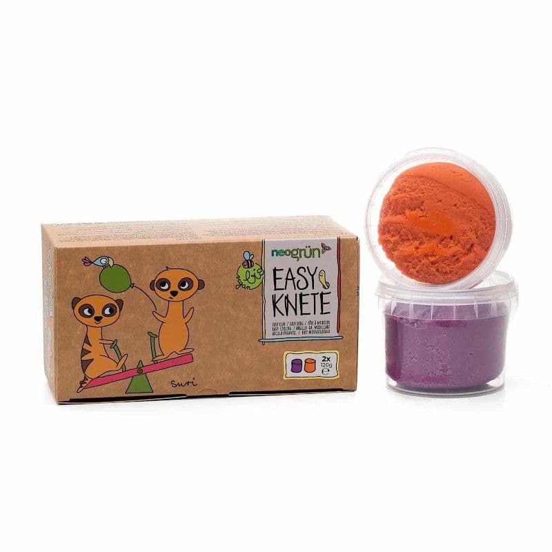 Pâtes à modeler Bio Vegan 2 pots 120g Orange Violet Neogrun® Suri - P