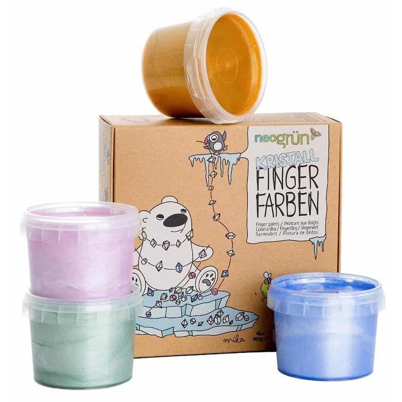 Set peinture à doigts 4 pots 90g Cristal Mika RJVB Neogrun® - P