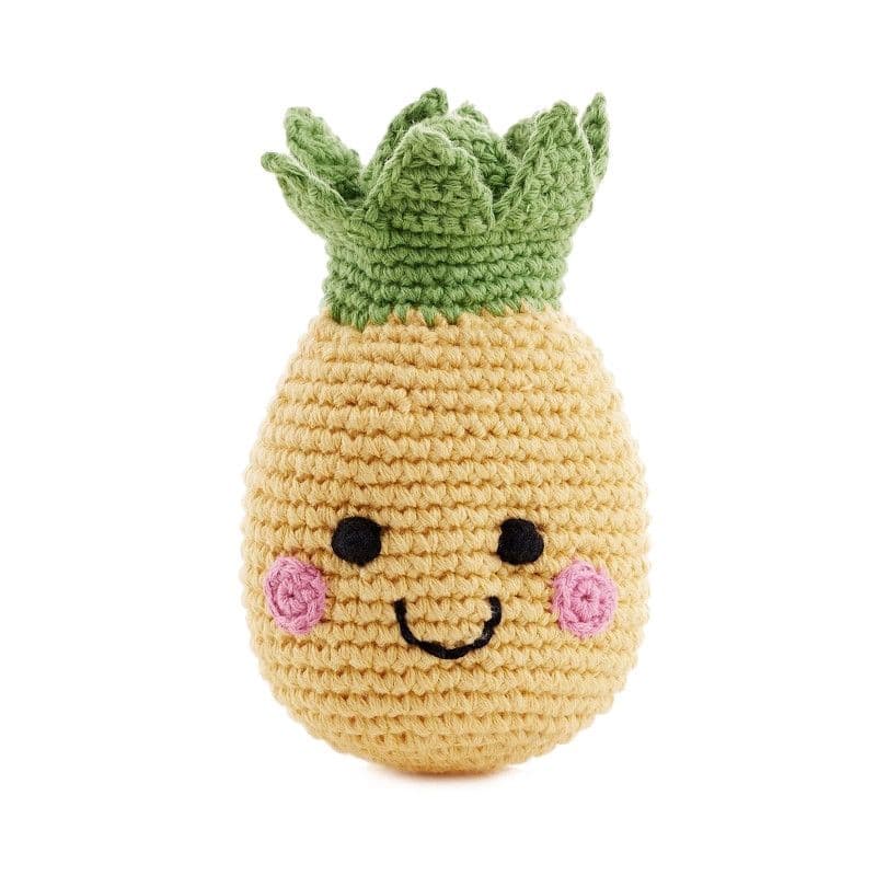 Hochet Ananas 10cm Pebble® Maille Crochet Coton Bio - jouet Bébé