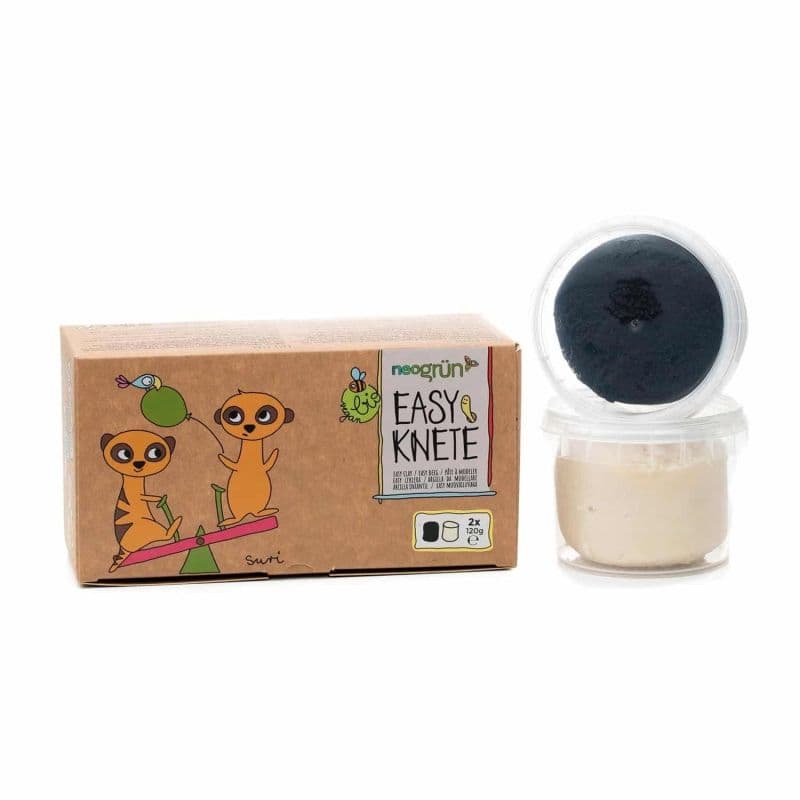 Pâtes à modeler Bio Vegan 2 pots 120g Noir Blanc Neogrun® Suri - Pâ