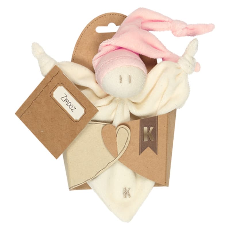 Doudou Zmooz Small 16cm Keptin -jr Coton Bio Saumon - Doudou naissance