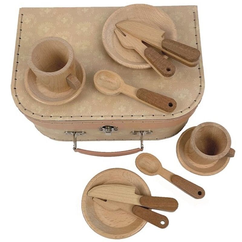 Valise dinette set petit déjeuner bois naturel Egmont Toys® - jouets