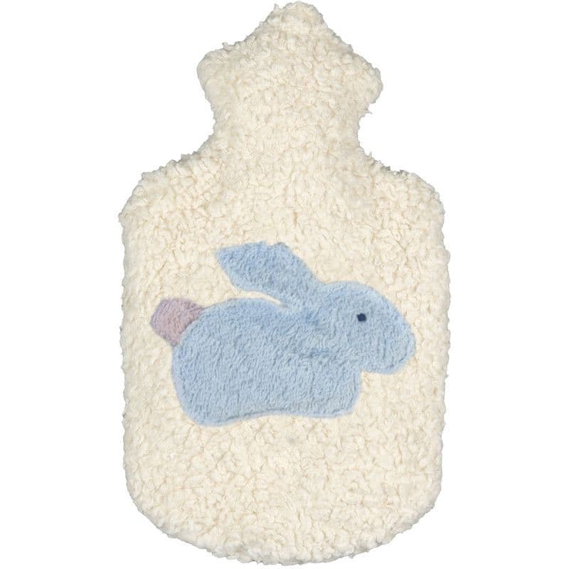 Bouillotte sèche Épeautre Efie® broderie Lapin Bleu 32cm - Coton bio