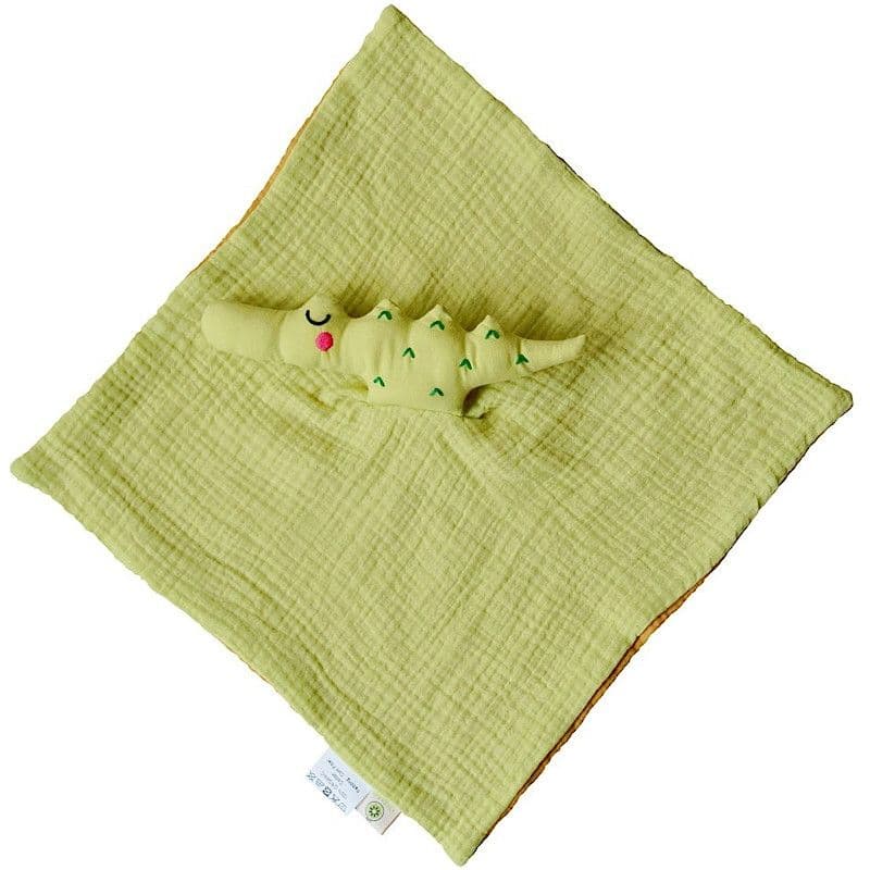 Doudou Plat Lange Coton Bio Crocodile Curry aPunt Barcelona® 30cm