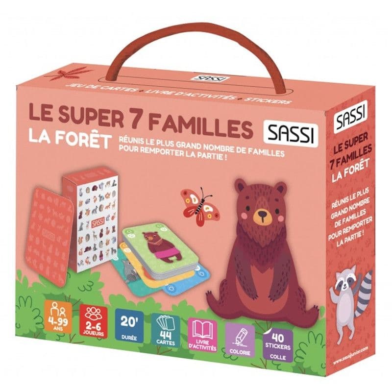 Boite Jeu de cartes classiques Super 7 familles La Forêt Sassi®