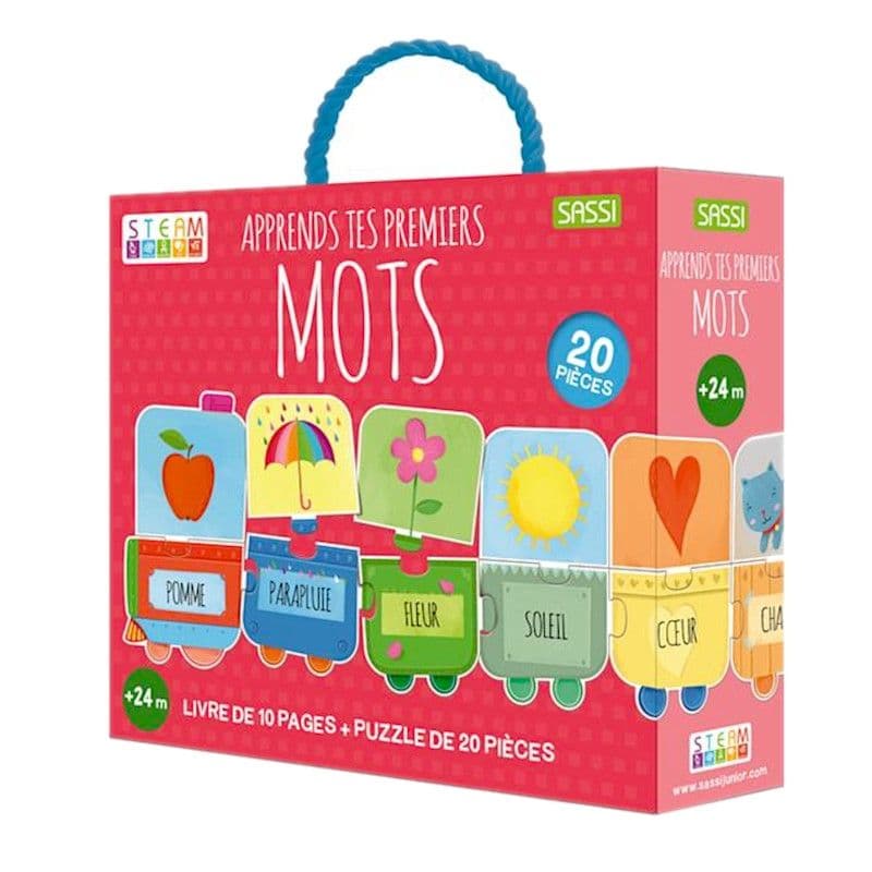 Boite Steam Livre Puzzle Apprend tes premières Mots Sassi®
