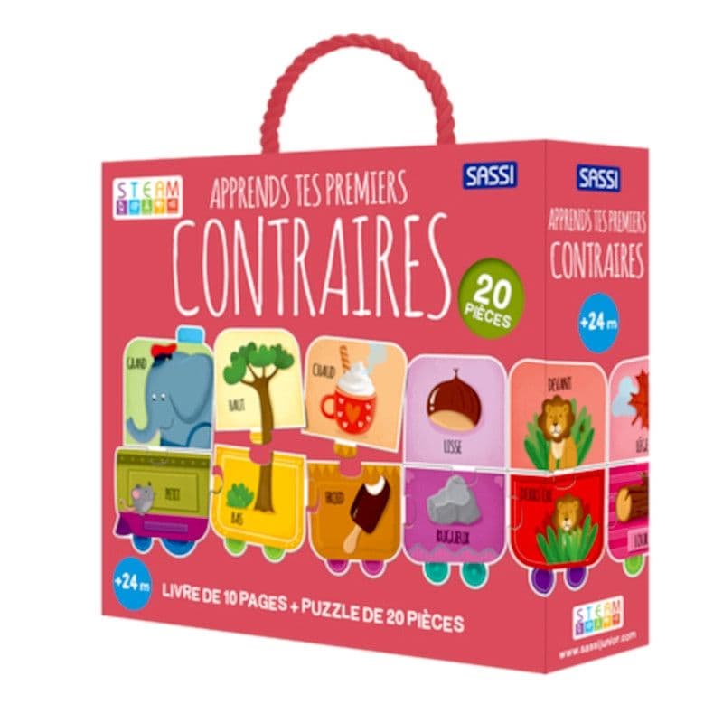 Boite Steam Livre Puzzle Apprend tes premiers Contraires Sassi®