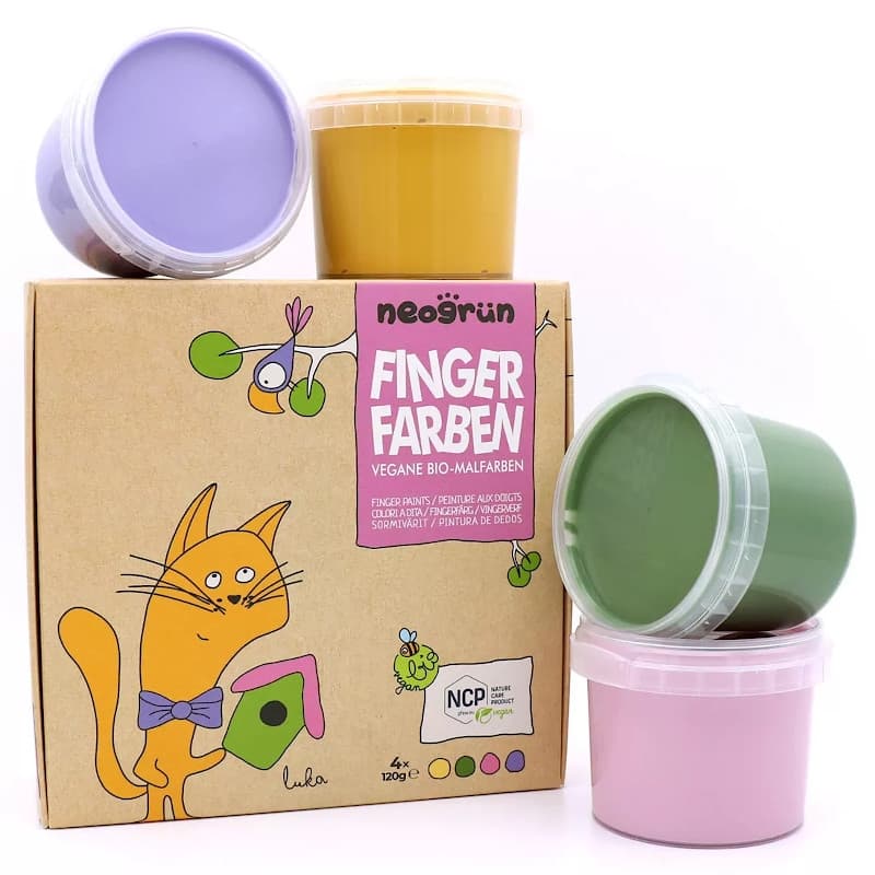 Set Peinture à Doigts 4 pots 120g 'LUKA' JVRB Neogrun® - Peinture B