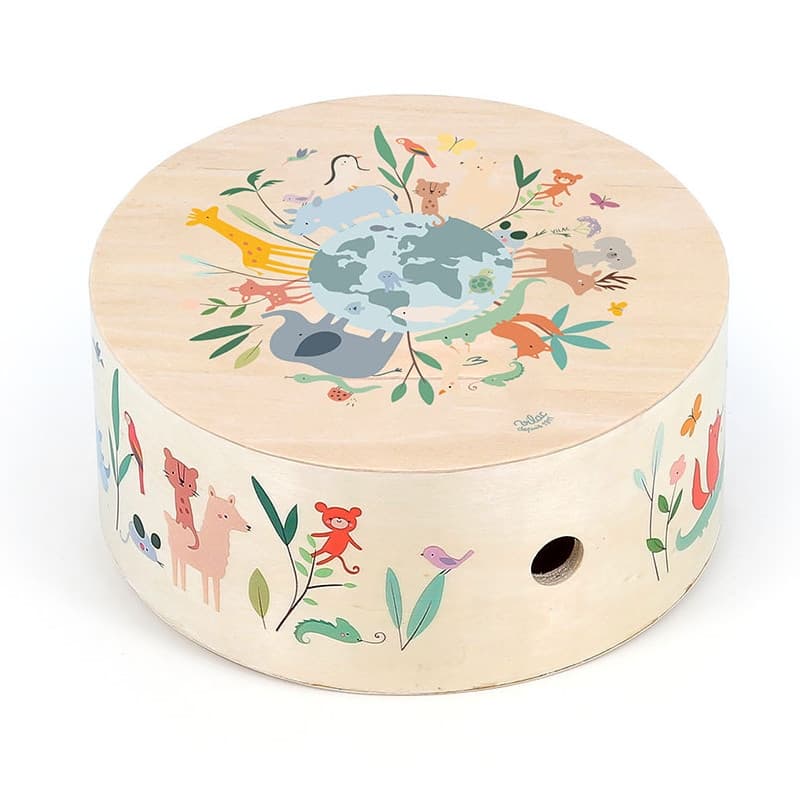 Jouet Tambour Cajón les Animaux de Monde Sarah Betz Vilac®