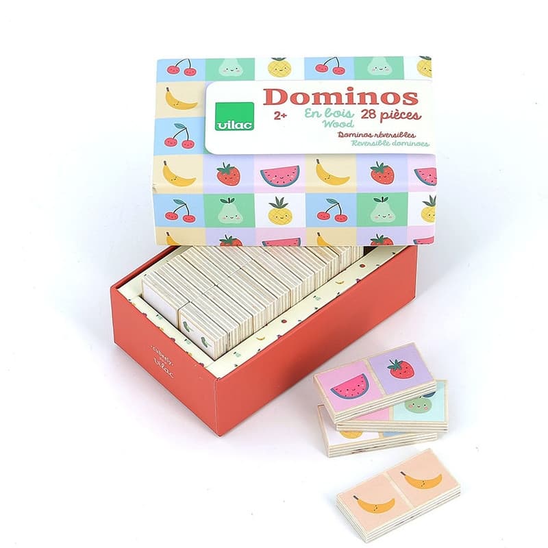 Jeu 28 Dominos réversibles en bois 'Les Fruits' Sarah Betz Vilac®