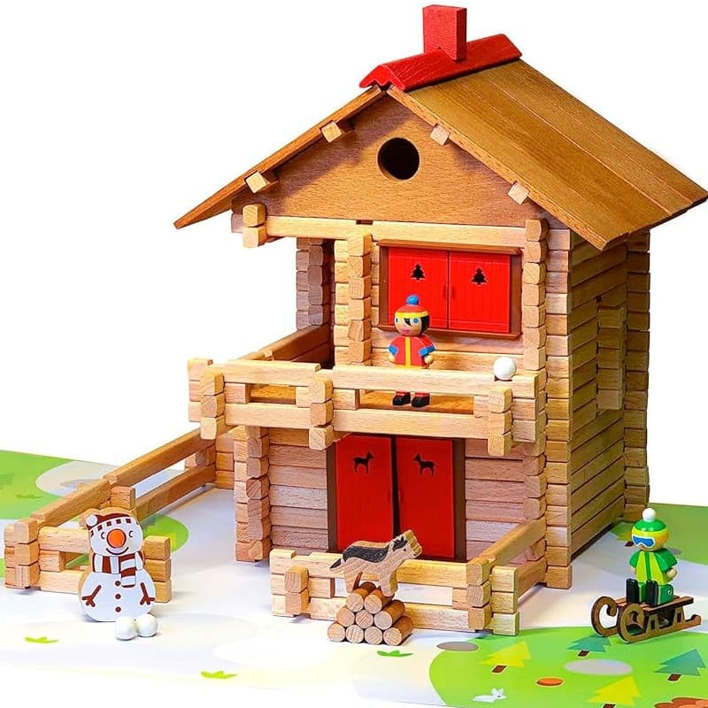 Jeu de Construction en bois Le Chalet d'Alpage 215 pièces jeujura® |