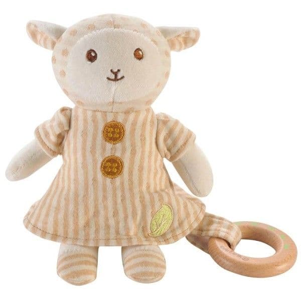 Peluche EverEarth® Mouton & anneau de dentition - peluche bio