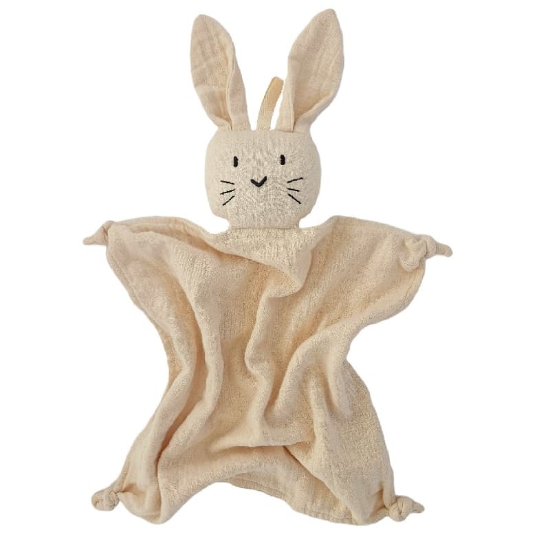 Doudou Lapin Lange de Coton Bio GOTS Coquille Sable Summerville