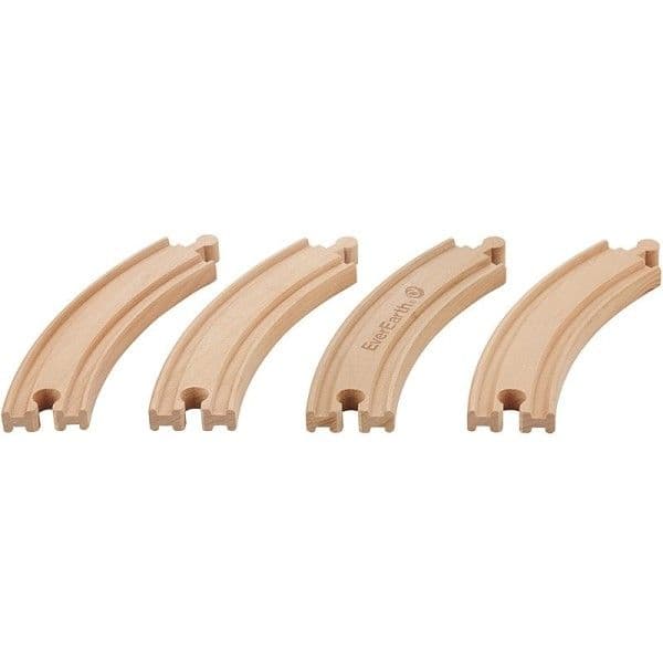 Set de 4 Rails courbes pour Circuit Petits Trains en Bois