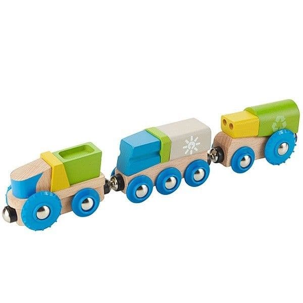 EverEarth® Petit Train écolo en Bois Recyclage - Jouets bois