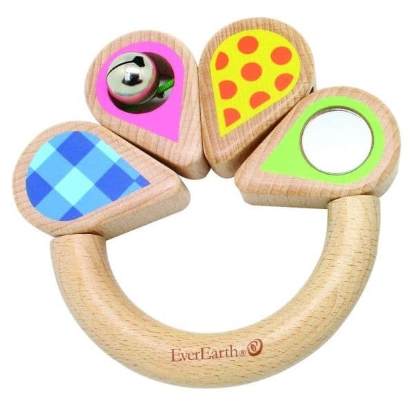 Hochet d'activités EverEarth® Gouttes multicolores - Jouets en bois