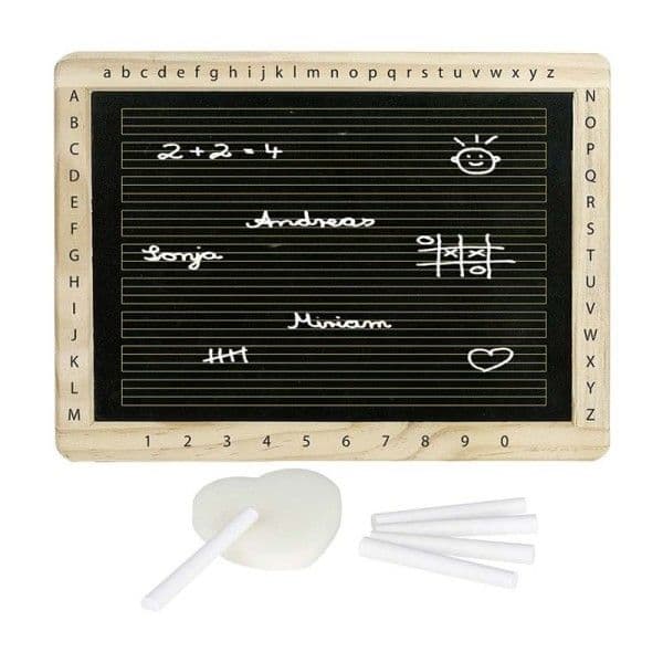 Ardoise Ecolier cadre bois Alphabet & chiffres Goki - Jouets en bois
