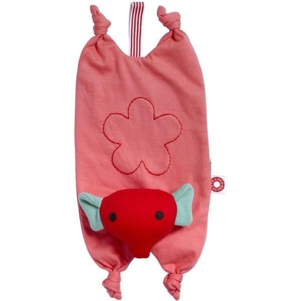 Doudou Plat Attache Tétine Franck & Fischer Eléphant Rose Mimi - D