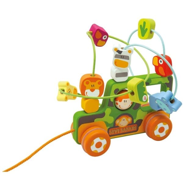 Camion Safari Labyrinthe Africain Sevi 1831 - Jouets Bois à Tirer