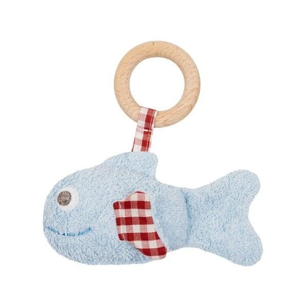 Hochet Anneau de dentition Poisson Bleu Vichy Efie® 15 cm - Hochet