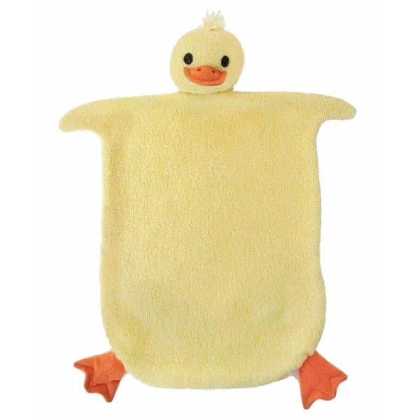 Doudou Plat Caneton jaune Coton Bio 38cm Apple Park™ - Jouets Bio