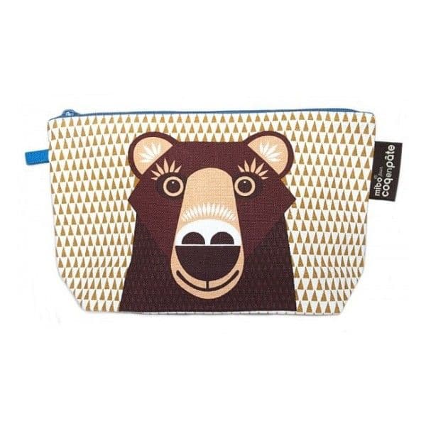 Trousse écolier à soufflet Ours Brun Coton Bio GOTS - Mibo® Coq en Pâ