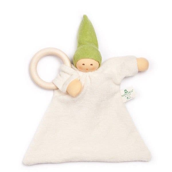 Doudou Plat Anneau Dentition Nanchen® Natur Poupée Coton Bio Ecru V