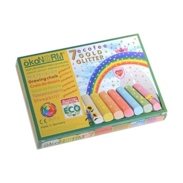 Ă–koNorm Craie de dessin Ă paillettes 7 couleurs Pastelles - Craies d