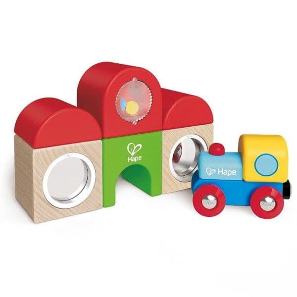 Blocs Hochets Gare & Train en Bois Hape - Jouets en bois