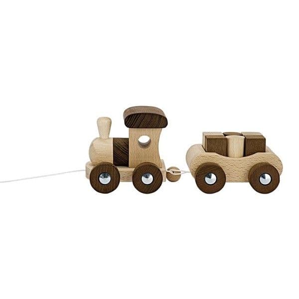 Train de cubes en Bois Naturel Vancouver Goki - Train en bois