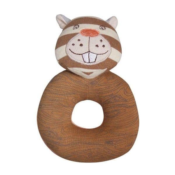 Hochet coton Bio Organic Farm Buddies™ Castor 'Biber' - Jouets Bio