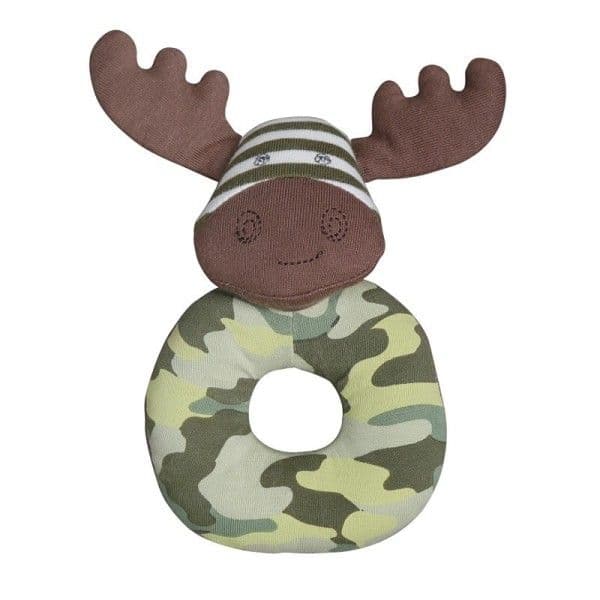 Hochet Organic Farm Buddies™ Élan 'Général Moose' Coton Bio - Joue
