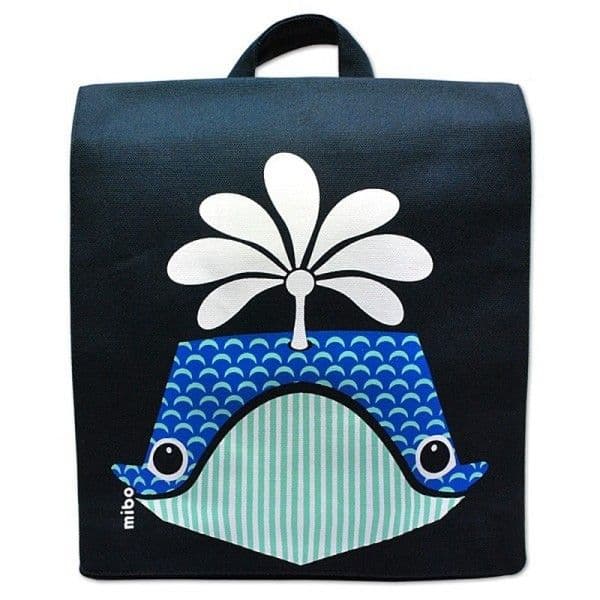 Coq en Pâte Cartable Bleu Marine Coton Bio Baleine - Mibo®