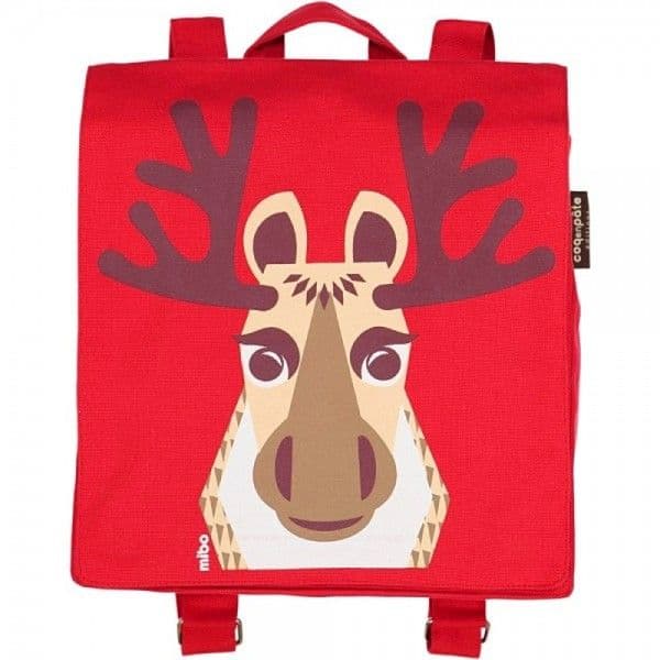Coq en Pâte® Cartable Maternelle Coton Bio Rouge Caribou - Cartable B